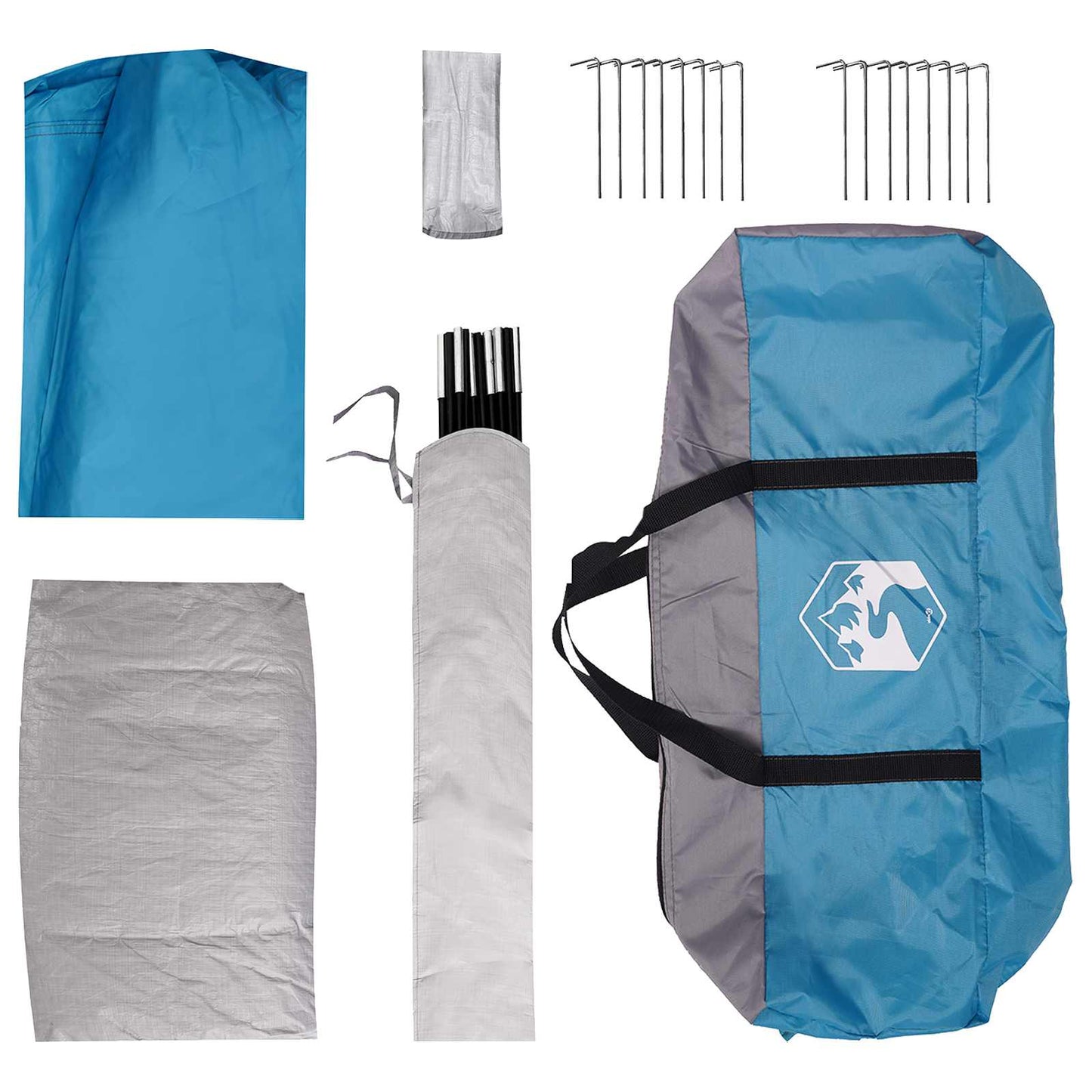 Family Tent Blue 487 x 340 x 216 cm Polyester and Steel