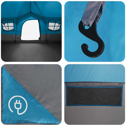 Family Tent Blue 487 x 340 x 216 cm Polyester and Steel