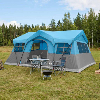 Family Tent Blue 487 x 340 x 216 cm Polyester and Steel
