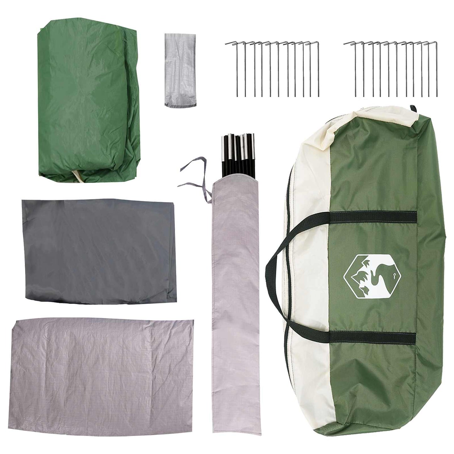 Tunnel Tent Green 370 x 275 x 210 cm Polyester and Steel