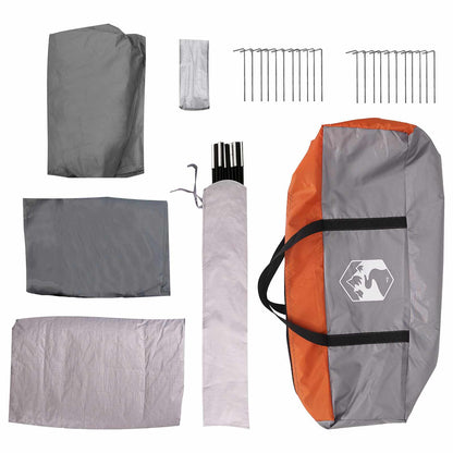 Tunnel Tent with Roof Grey and Orange 370 x 275 x 210 cm
