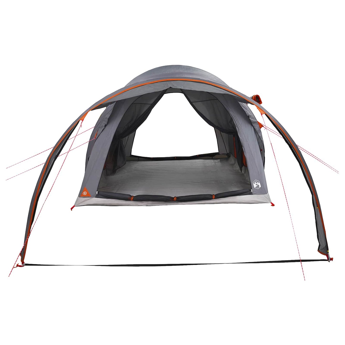 Tunnel Tent with Roof Grey and Orange 370 x 275 x 210 cm