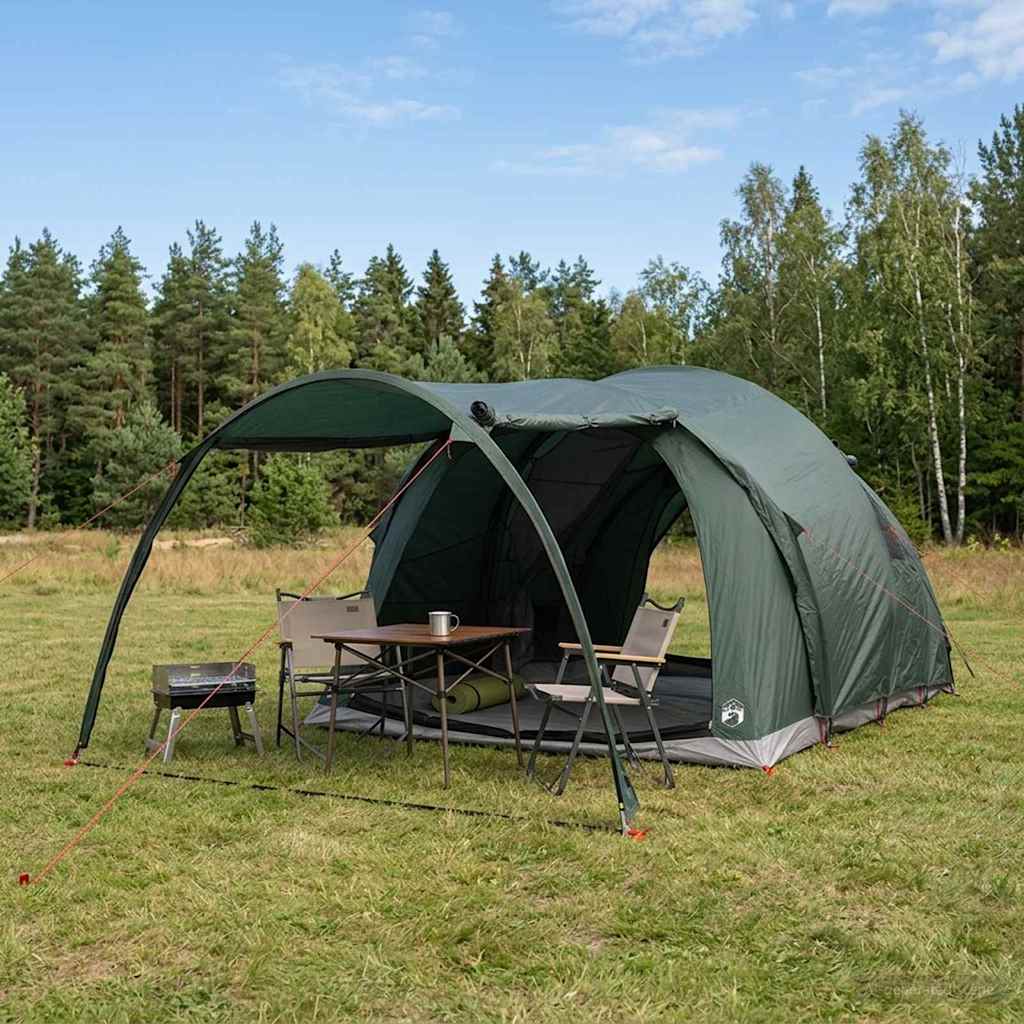 Tunnel Tent Army Green 370 x 275 x 210 cm Polyester and Steel