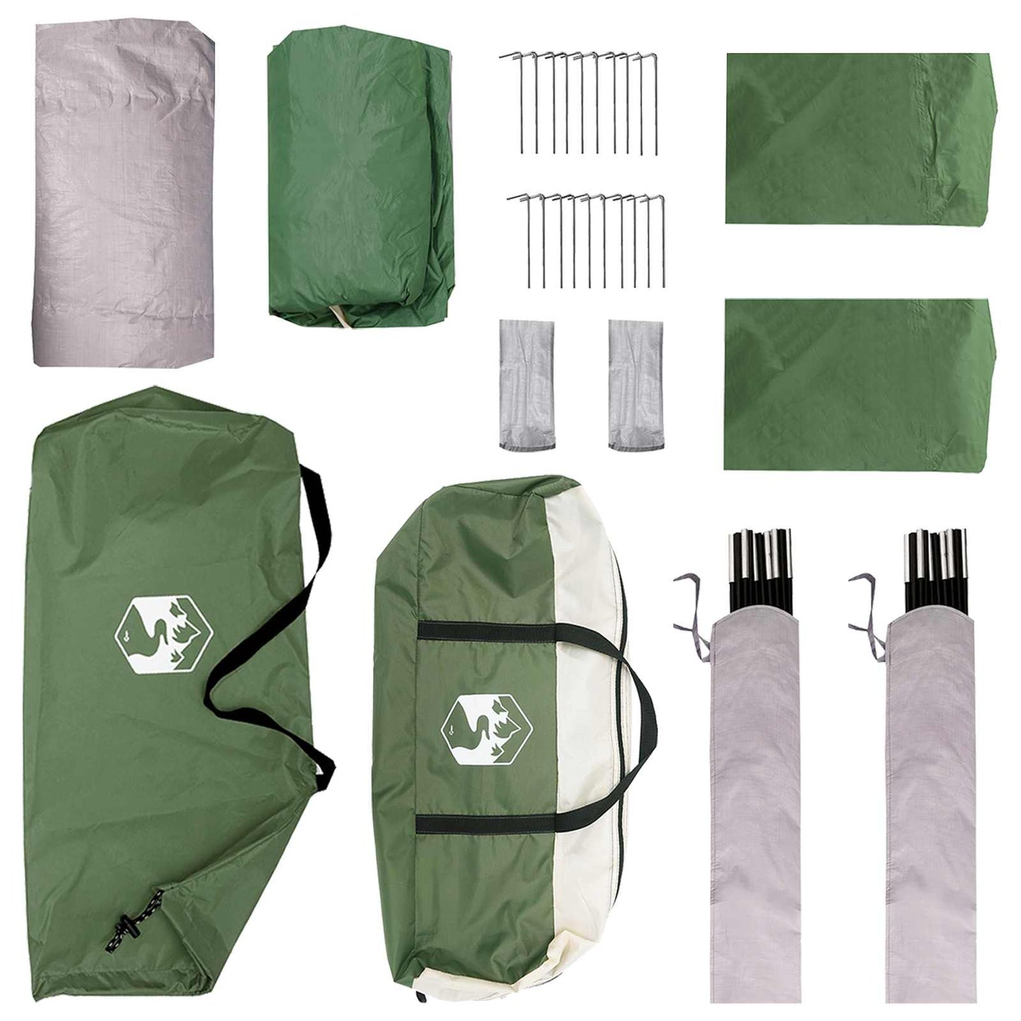 Side Tent Green 410 x 410 x 250 cm Polyester and Steel