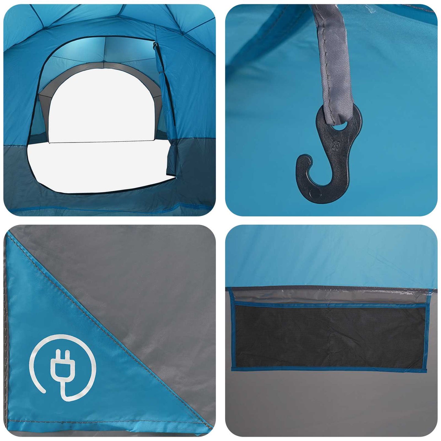Side Tent with Roof Blue 410 x 410 x 250 cm Polyester and Steel