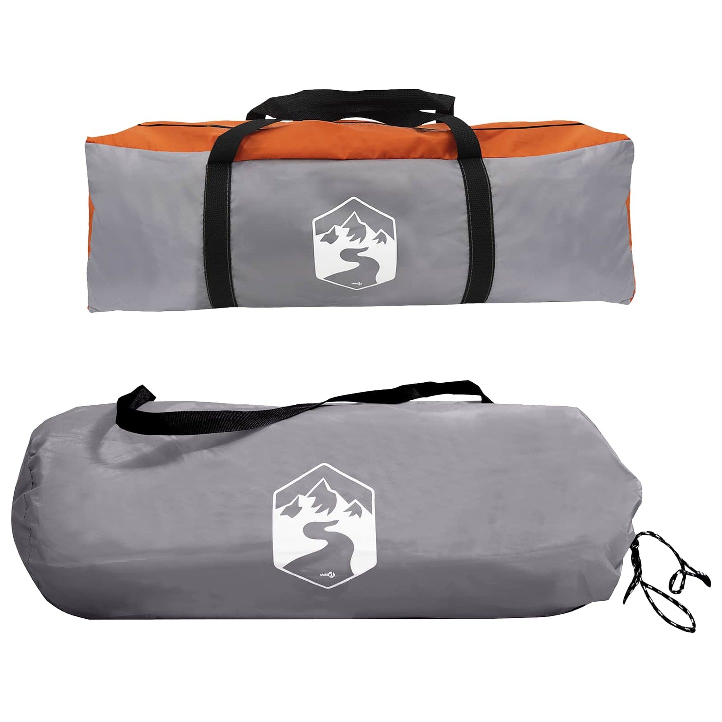 Side Tent with Roof Grey and Orange 410 x 410 x 250 cm