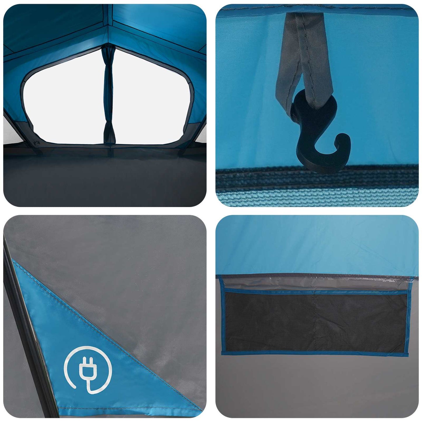 Cabin Tent Blue 480 x 273 x 205 cm Polyester and Steel