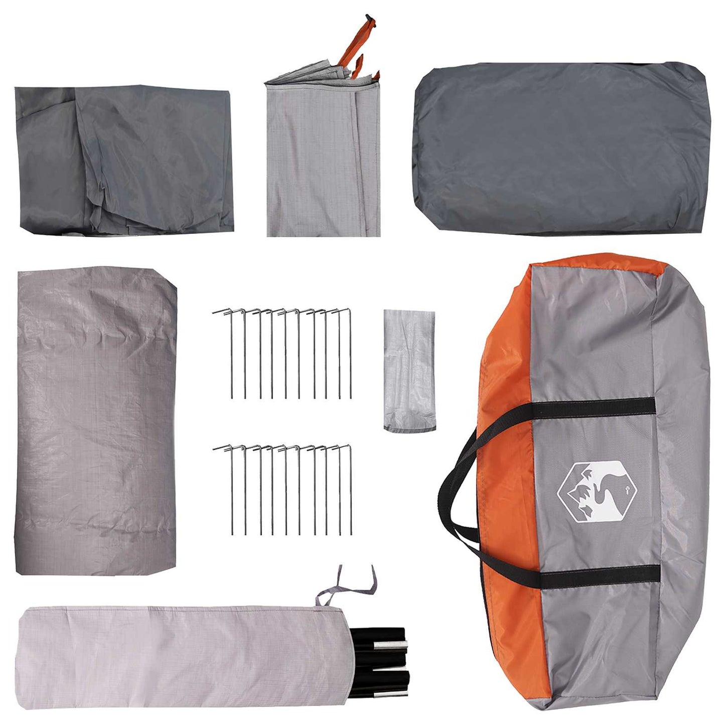 Cabin Tent with Roof Grey and Orange 480 x 273 x 205 cm