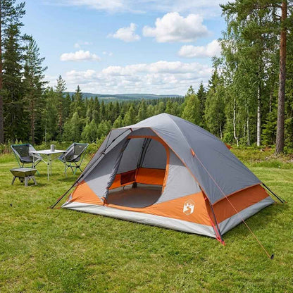 Instant Tent with Roof Grey and Orange 305 x 215 x 140 cm