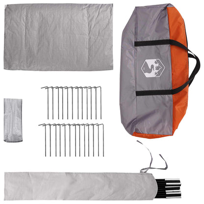 Tipi Tent with Roof Grey and Orange 700 x 700 x 395 cm