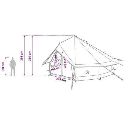 Tipi Tent with Roof Grey and Orange 700 x 700 x 395 cm