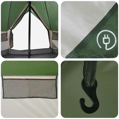 Tipi Tent with Roof Green 250 x 250 cm Polyester and Steel