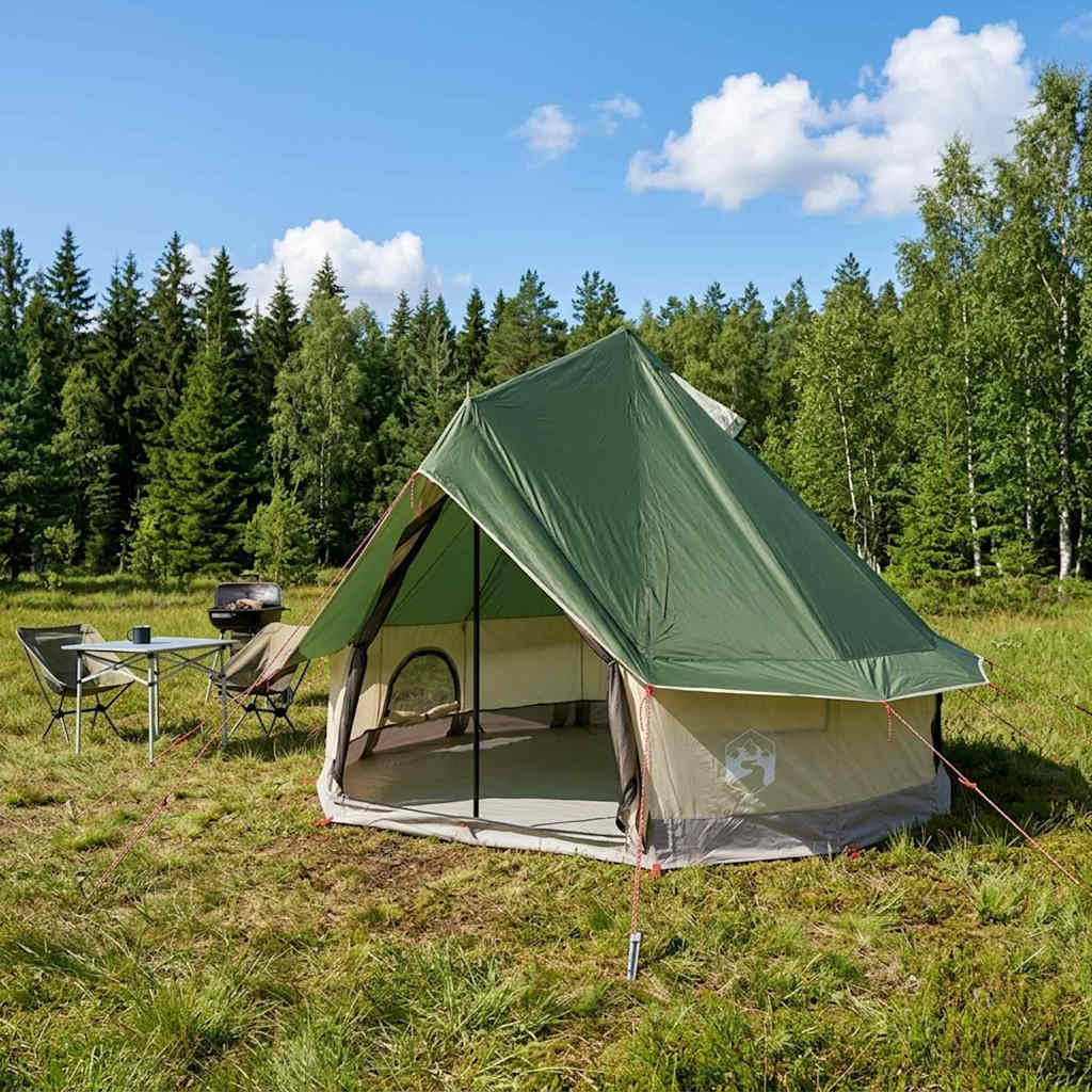Tipi Tent with Roof Green 250 x 250 cm Polyester and Steel