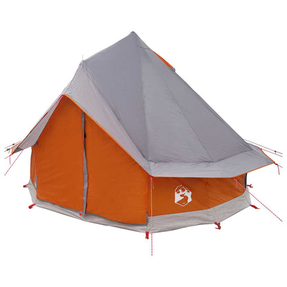 Tipi Tent Grey and Orange 250 x 250 cm Polyester and Steel
