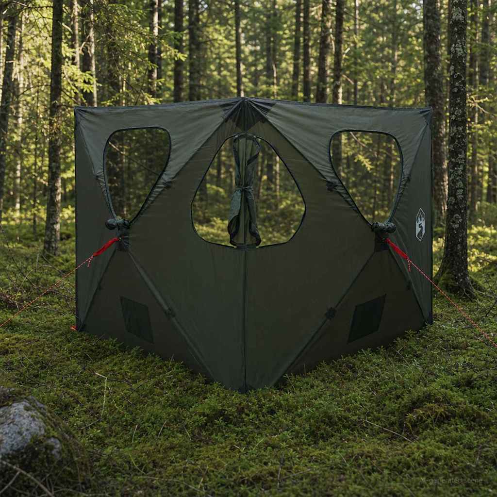 Hunting Tent Army Green 145 x 145 x 150 cm Polyester and Steel