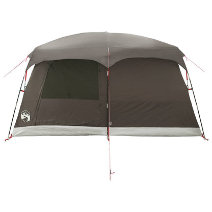 Family Tent with Roof Brown Grey 320 x 210 x 180 cm Polyester