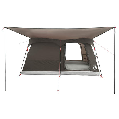 Family Tent with Roof Brown Grey 320 x 210 x 180 cm Polyester