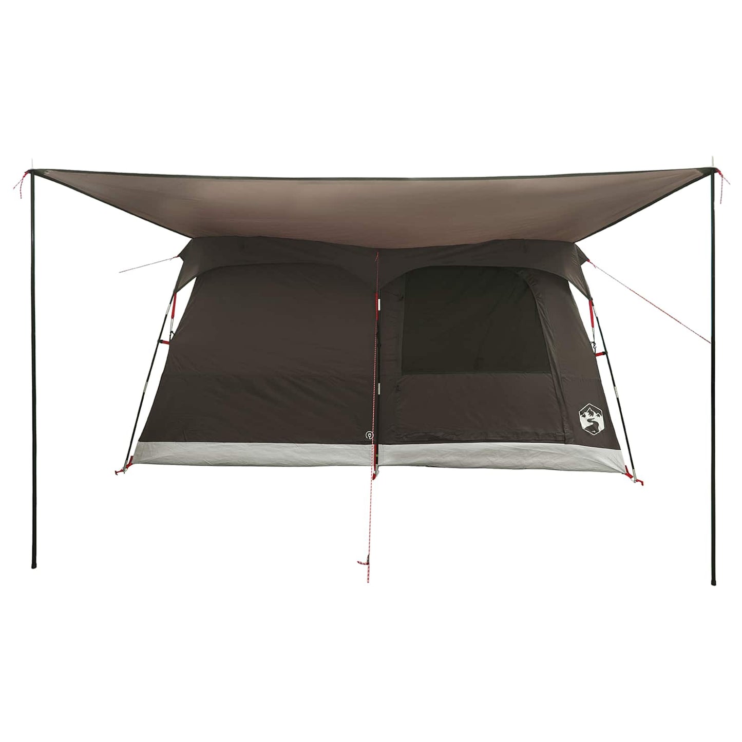 Family Tent with Roof Brown Grey 320 x 210 x 180 cm Polyester