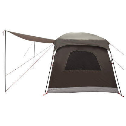 Family Tent with Roof Brown Grey 320 x 210 x 180 cm Polyester