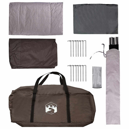 Family Tent Brown Grey 420 x 305 x 200 cm Polyester and Steel