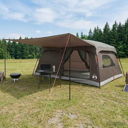 Family Tent Brown Grey 500 x 400 x 230 cm Polyester and Steel