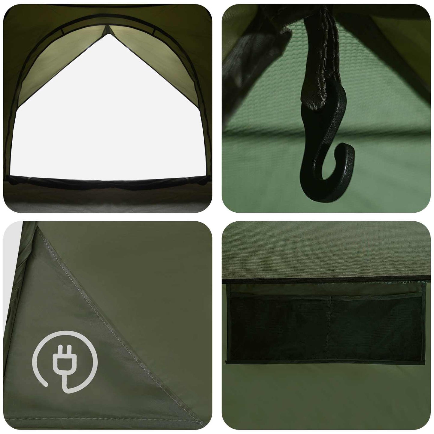 Camping Tent with Rainfly Water-resistant Dome Olive Green