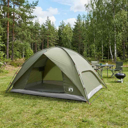 Camping Tent with Rainfly Water-resistant Dome Olive Green