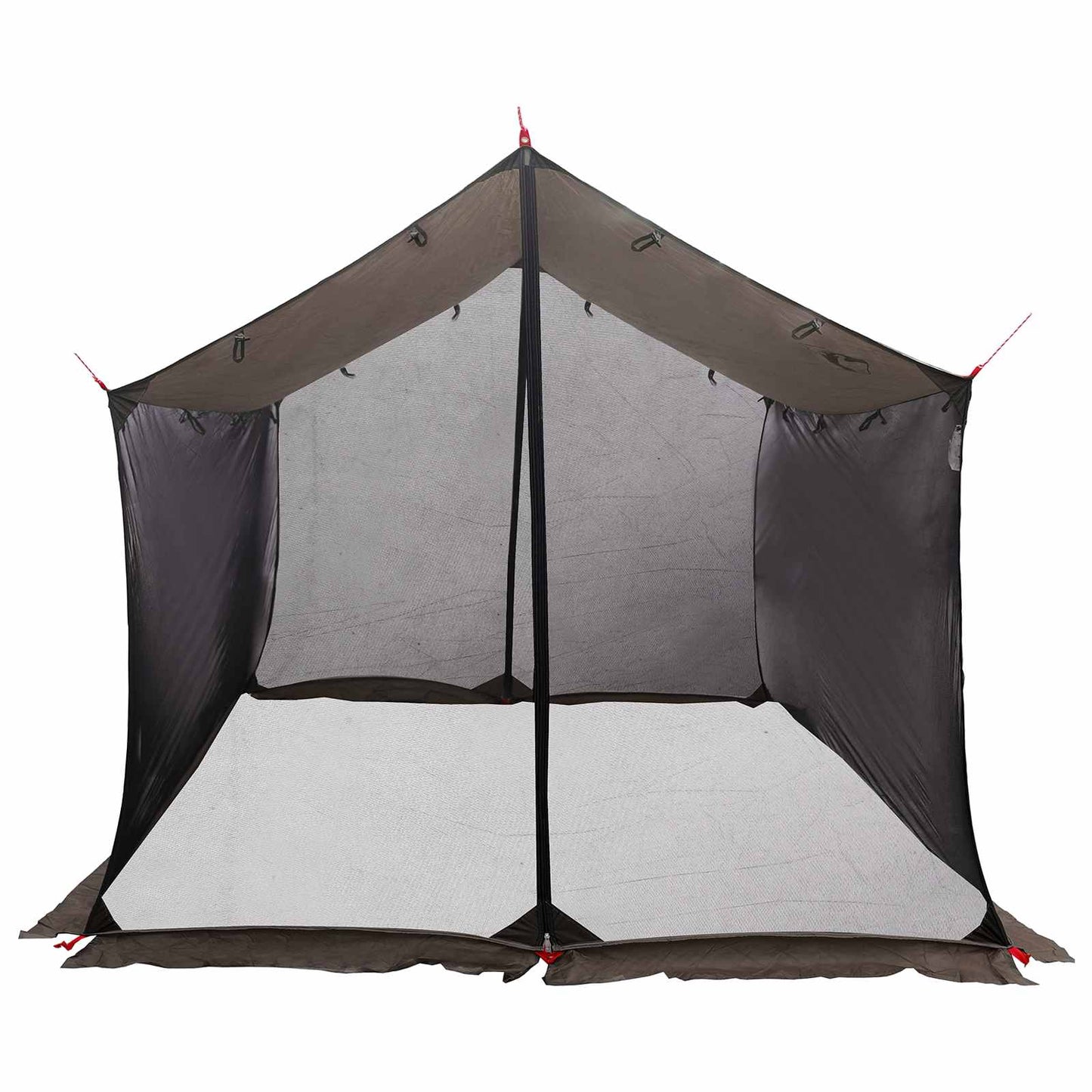 Camping Tarp with Mesh Walls Brown Grey 340 x 260 x 220 cm