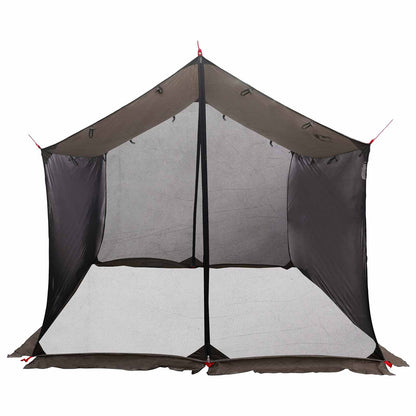 Camping Tarp with Mesh Walls Brown Grey 340 x 260 x 220 cm