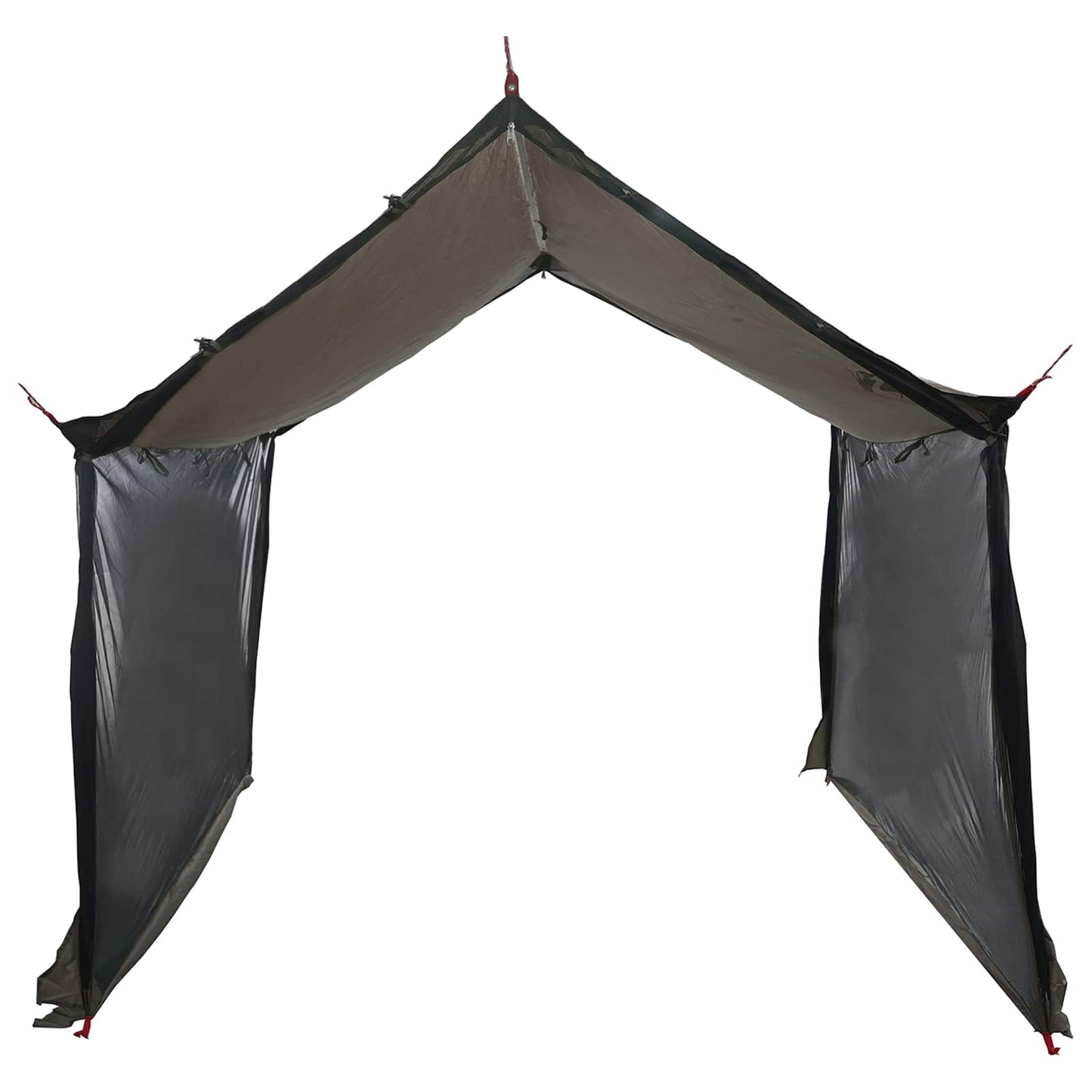 Camping Tarp with Mesh Walls Brown Grey 340 x 260 x 220 cm