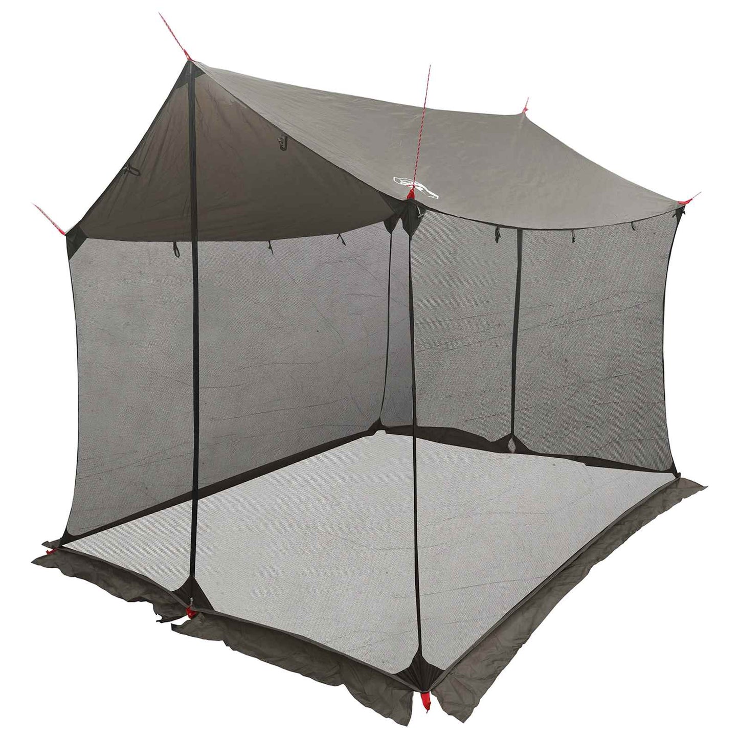 Camping Tarp with Mesh Walls Brown Grey 270 x 210 x 210 cm
