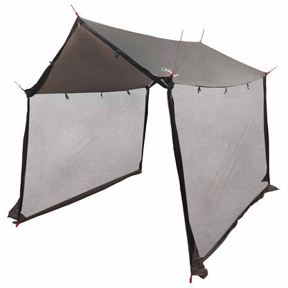 Camping Tarp with Mesh Walls Brown Grey 270 x 210 x 210 cm