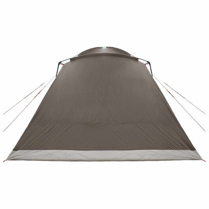 Cabin Tent with Roof Brown grey 12-Person Polyester and Steel