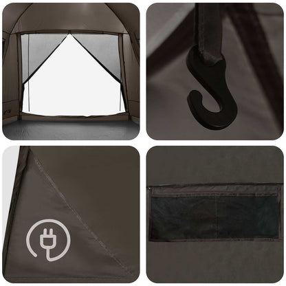 Cabin Tent with Roof Brown grey 8-Person Polyester and Steel