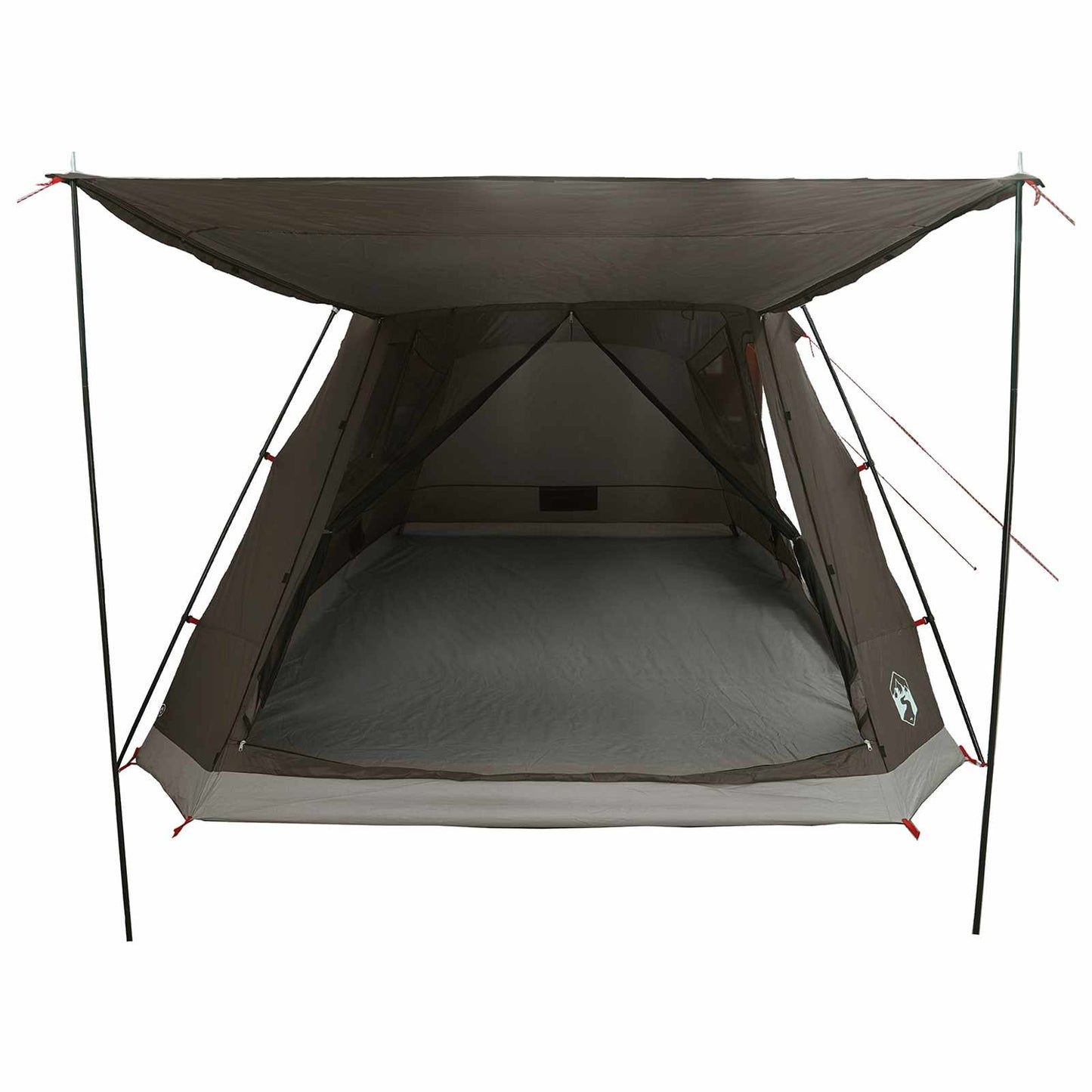 Cabin Tent with Roof Brown grey 8-Person Polyester and Steel
