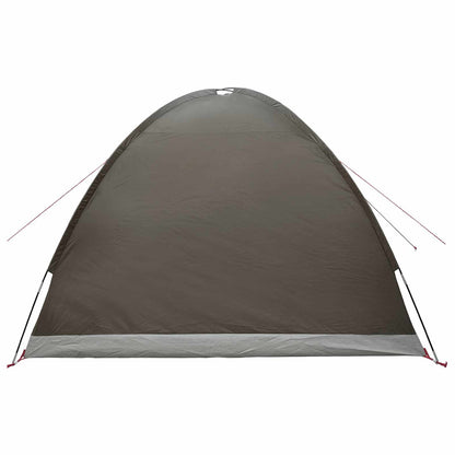 Cabin Tent with Roof Brown grey 4-Person Polyester and Steel