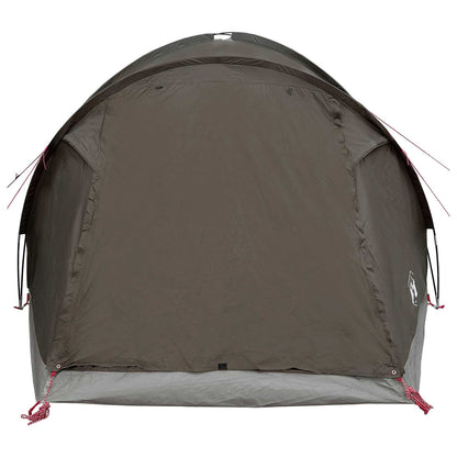 Cabin Tent with Roof Brown grey 4-Person Polyester and Steel
