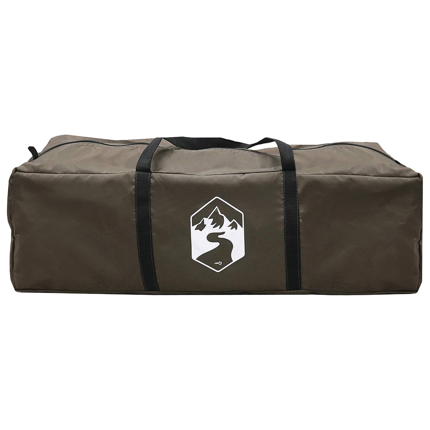 Cabin Tent with Roof Brown grey 6-Person Polyester and Steel