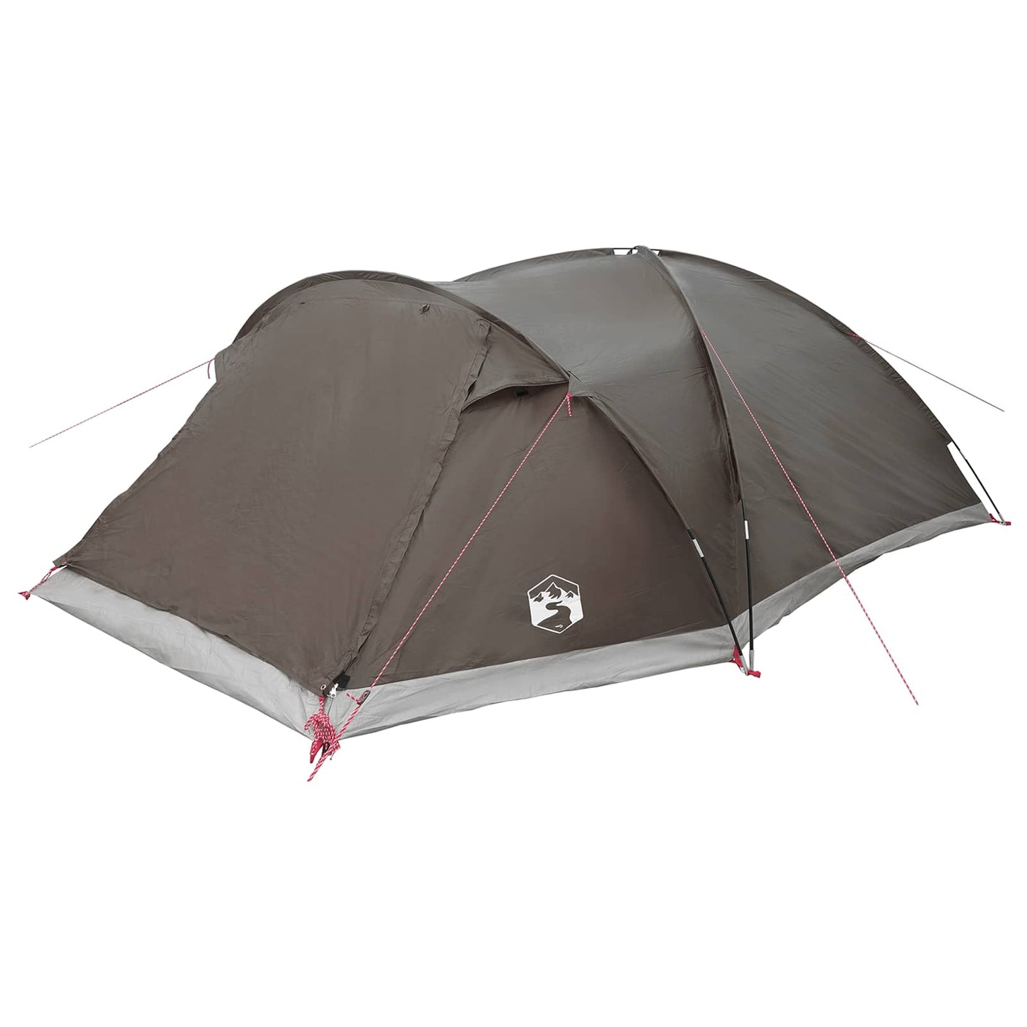Cabin Tent with Roof Brown grey 8-Person Polyester and Steel