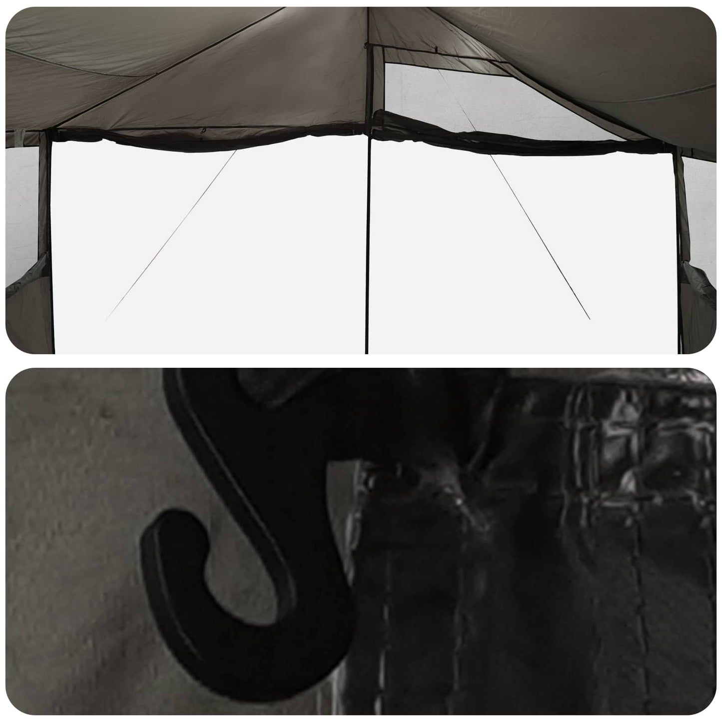 Family Tent Brown grey 450 x 400 x 265 cm Polyester and Steel