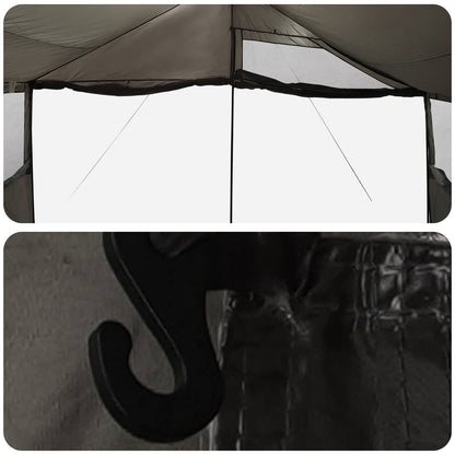 Family Tent Brown grey 600 x 400 x 268 cm Polyester and Steel