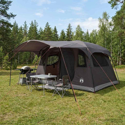 Tunnel Tent Brown Grey 366 x 244 x 198 cm Polyester and Steel