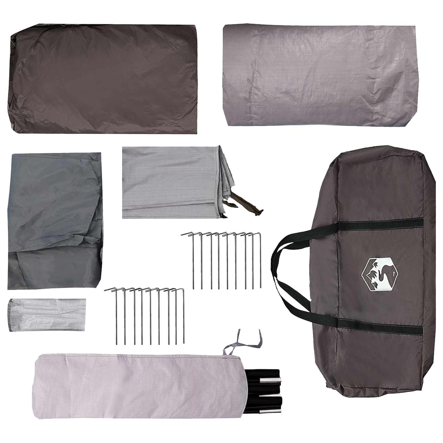 Tunnel Tent Brown Grey 427 x 305 x 205 cm Polyester and Steel