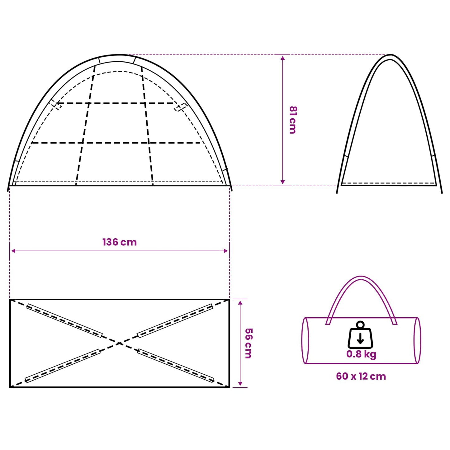 Storage Tent Olive Green 120 x 50 x 70 cm Polyester and Steel