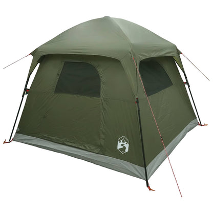 Cabin Tent Olive Green 244 x 213 x 183 cm Polyester and Steel