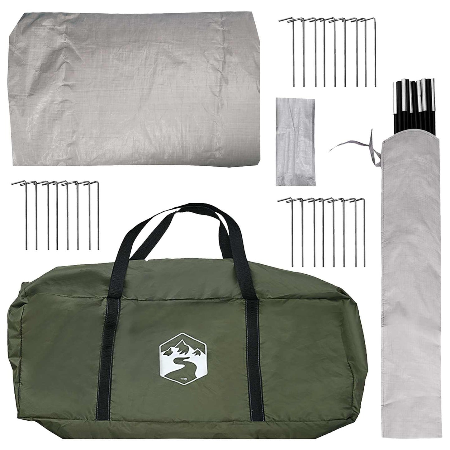 Tipi Tent Olive Green 300 x 300 x 200 cm Polyester and Steel