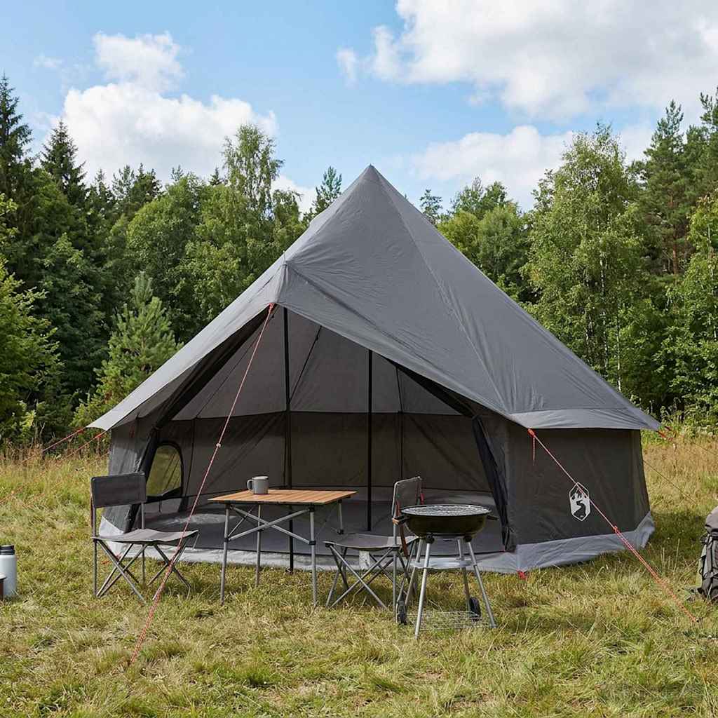 Tipi Tent Brown Grey 300 x 300 x 200 cm Polyester and Steel