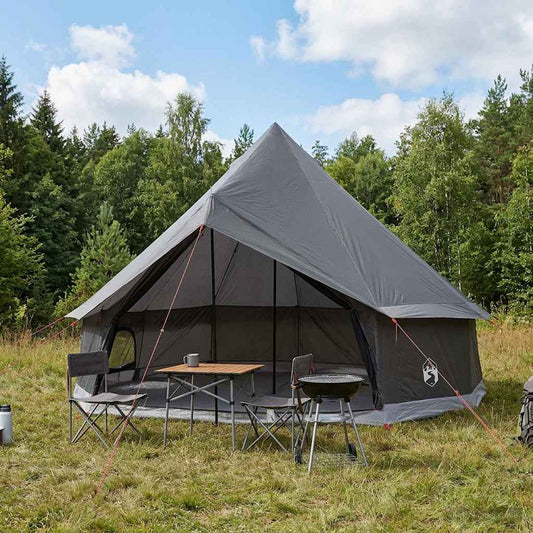 Tipi Tent Brown Grey 300 x 300 x 200 cm Polyester and Steel