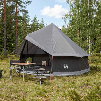Tipi Tent Brown Grey 400 x 400 x 250 cm Polyester and Steel