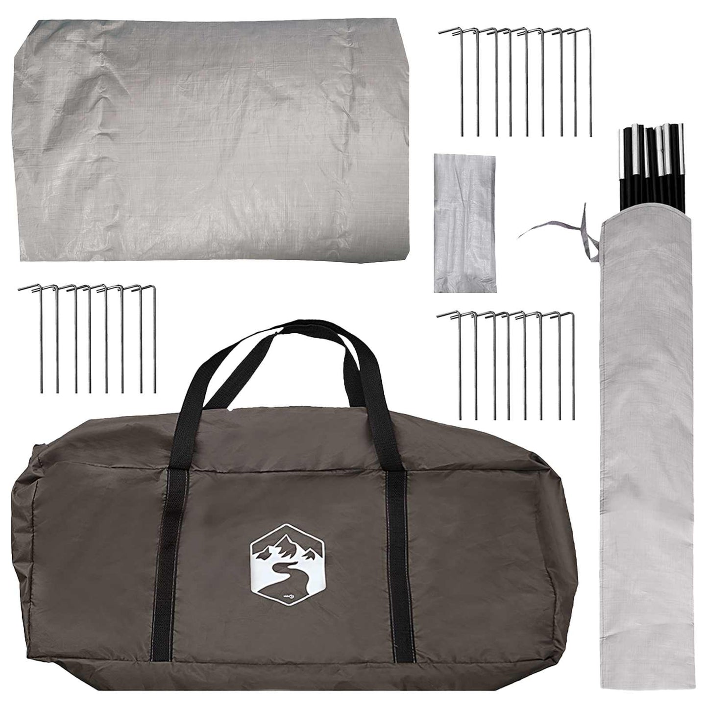 Tipi Tent Brown Grey 500 x 500 x 300 cm Polyester and Steel